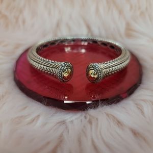Jai sterling and 14K gold cuff bracelet